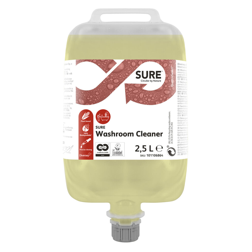 SURE Washroom Cleaner QS 2x2.5L - Détergent sanitaires quotidien en poche QuattroSelect®